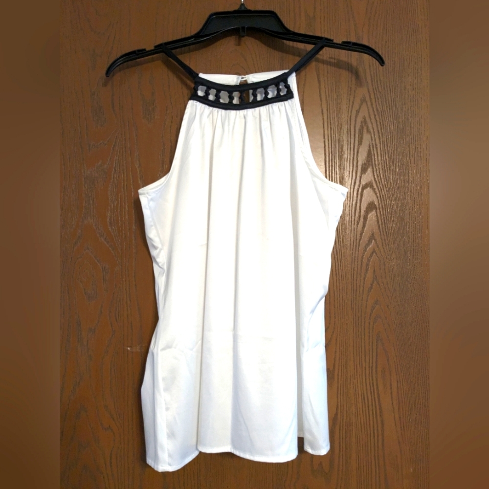 New York & Co. Dressy White Tank Top